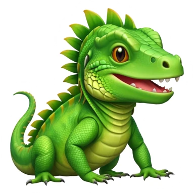iguana with a happy face sticker