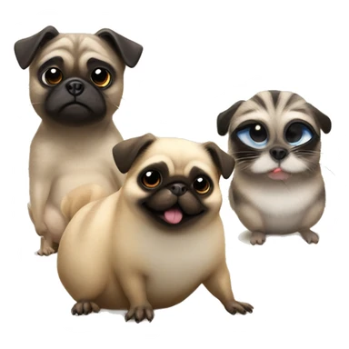 racoon hamster pug and cricket hanging out sticker