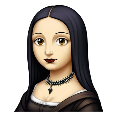 Goth mona lisa with spike choker  sticker