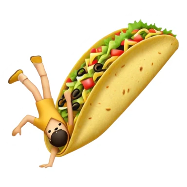 A taco doing a handstand  sticker