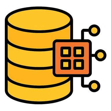 A structured data icon representing a database, clean and modern design, suitable for digital interfaces. sticker