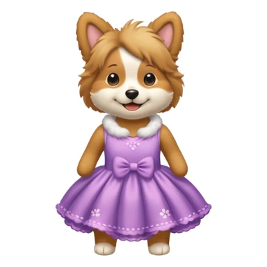 Dog with a dress sticker