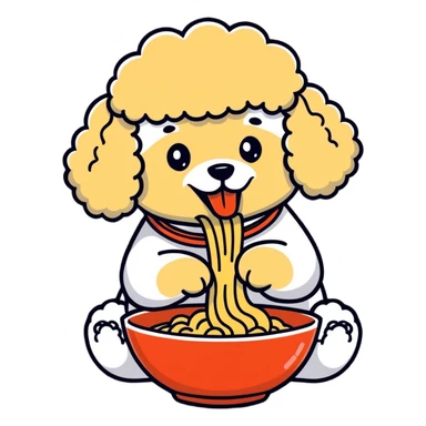 Ramen poodle  sticker