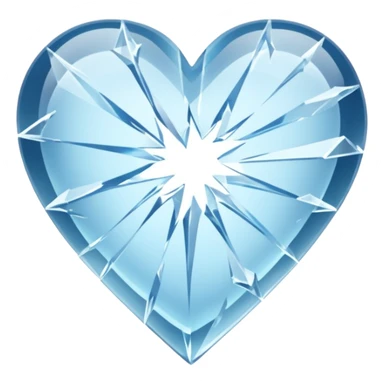Frozen heart mid-shatter, shards suspended sticker