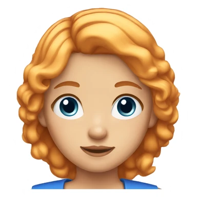 Girl with red blonde hair and blue eyes shoulder shrug sticker
