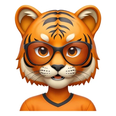 female energetic anthropomorphised tiger in sports clothes, wearing dark sunglasses, head and shoulders only sticker