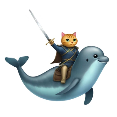 Narwhal riding a cat with a sword  sticker