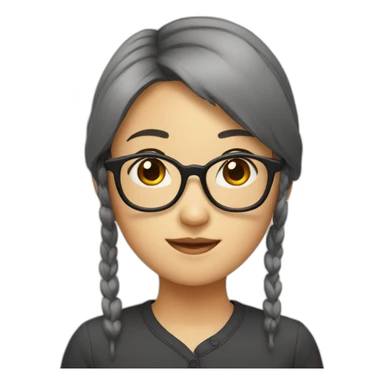 Asian girl with glasses sticker