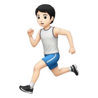 person-running-white-not black-black hair-outline sticker