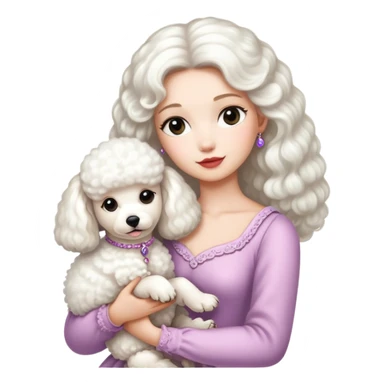 Princess holding a poodle sticker