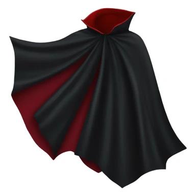 a-black vampire-cape, red inside sticker