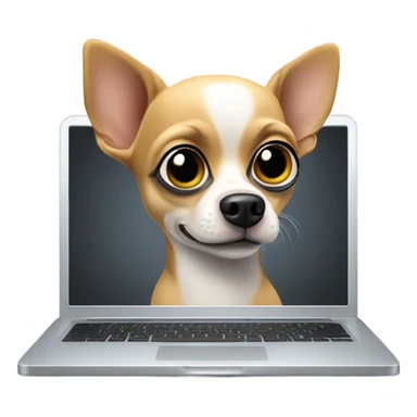 chihuahua on laptop sticker