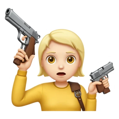 Emoji killing itself with a gun  sticker
