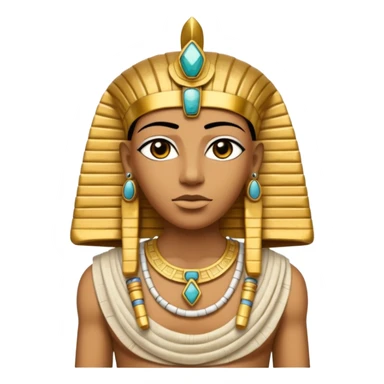 Mummy Pharaoh: Bandaged body with golden headdress and jeweled amulet.
 sticker
