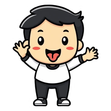 Tongue out silly sticker