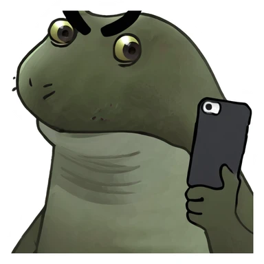 Muscular otter taking a selfie sticker