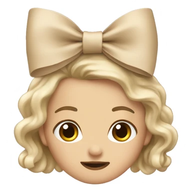 Beige bow ￼ sticker