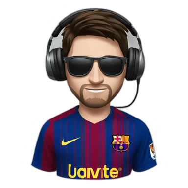 lionel messi wearing headphone sticker