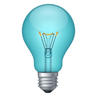 Light bulb icon, flat emoji style, outline with blue and turquoise colors sticker