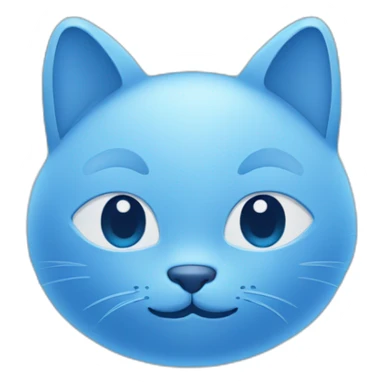 Blue simplistic sketch of a cute cat face sticker