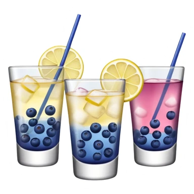 4 shotglasses with blueberry lemon drop in them  sticker
