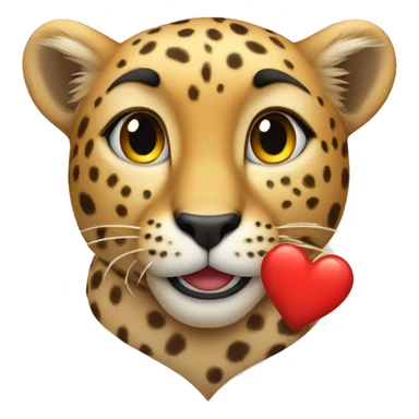 Cheetah giving heart sticker