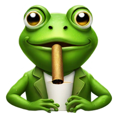 frog smoking sticker