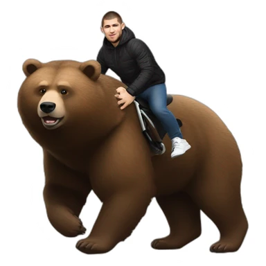 khabib nurmagomedov riding a bear sticker