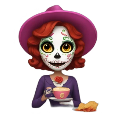 Catrina cafe sticker
