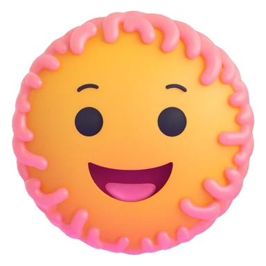 probiotic microorganism character emoji, round and cute bacteria shape with a smiling face, pastel colors sticker