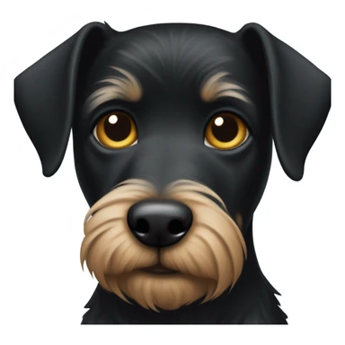 All black, short hair terrier, with pointed ears sticker