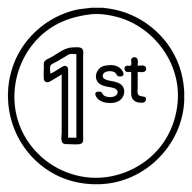 first ,a 1 in a circle with 'st' in the circle sticker