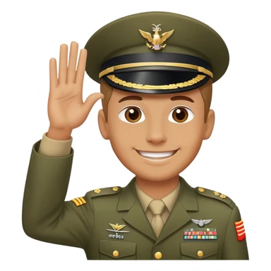 It's a man who makes the military salute smiling sticker