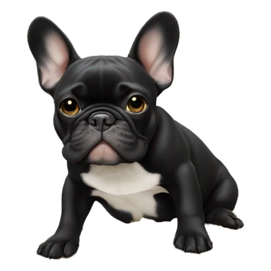 Black-and-tan French bulldog on pile of gold  sticker