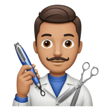 Barber man holding a pair of clippers sticker