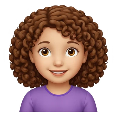 3yr old girl curly brown hair brown eyes sticker