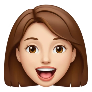 Woman brown hair with mouth open sticker