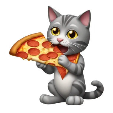 The cat eating pizza sticker