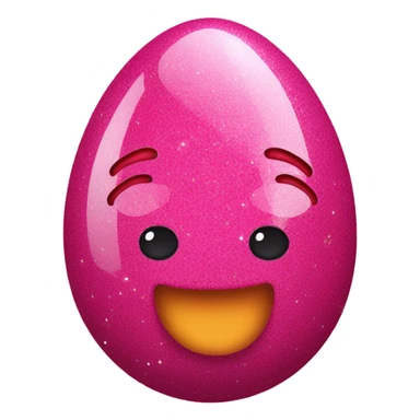 Hot pink eggs and bacon with glitter  sticker