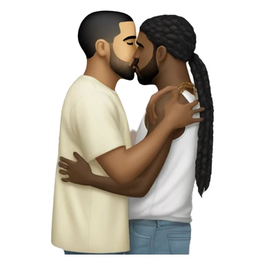 drake kissing kanye west sticker