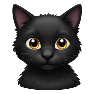 Furry black cat sticker