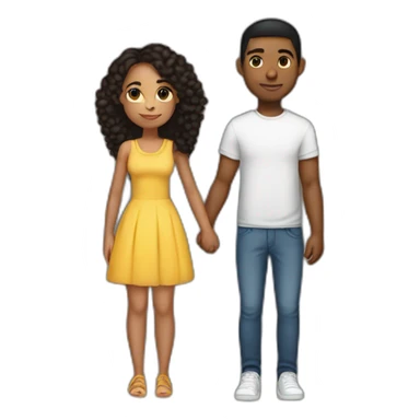 Mixed pretty girl holding hands with her Mixed boyfriend  sticker