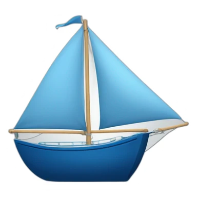 blue sailing boat  sticker