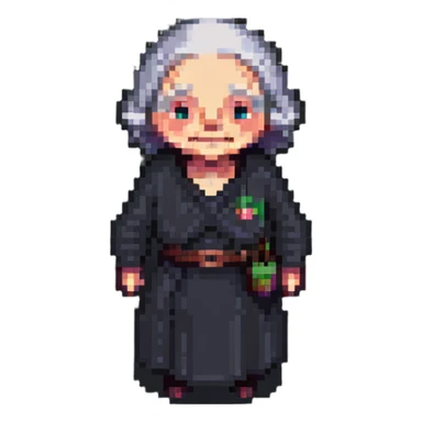 old woman pixel art sticker
