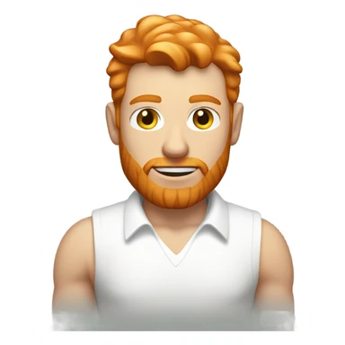 ginger wearing white shirt with small muscles  sticker