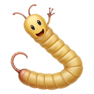 very long twisting long wriggling maggot moving towards camera first person perspective sticker