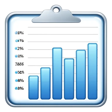ios style emoji for report sheet consisting multiple graph/ charts with sparkle around the report , no numbers or text sticker