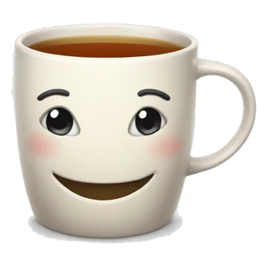 Mug of tea with a smile sticker