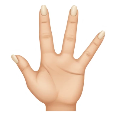 Create a emoji of hand with index finger middle finger and ring finger showing and keep the thumb and little finger closed sticker