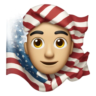 american glad with eyebrow on top  sticker